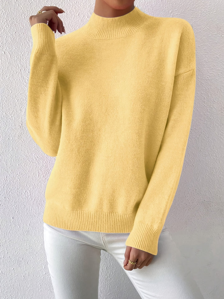 Geneviève | Pull Élégant Col Montant Épaules Tombantes