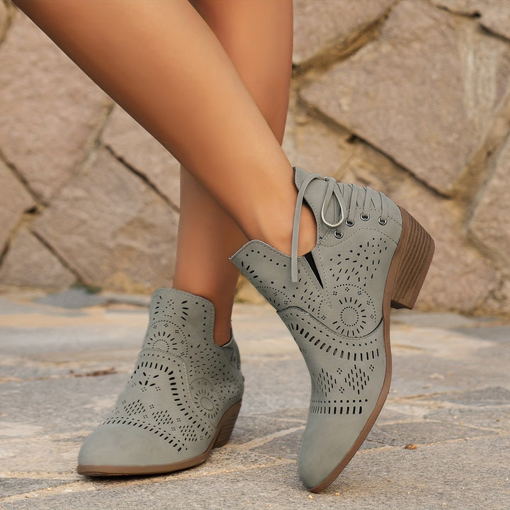 Delphine | Bottines Ajourées à Talon