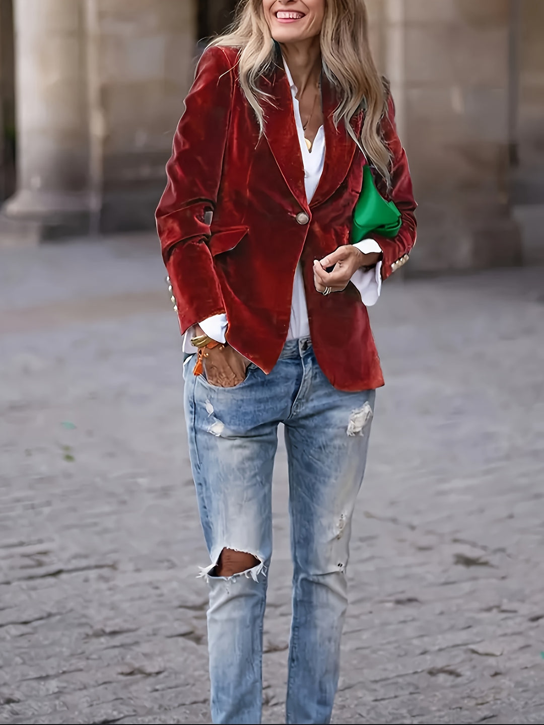 Séraphine | Veste Blazer Cintrée à Col Tailleur