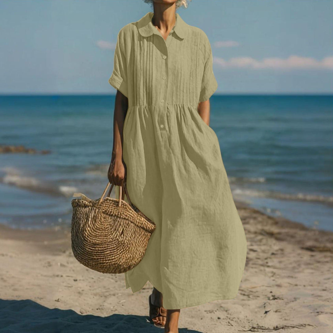 Bérénice | Robe Longue Chemise à Col