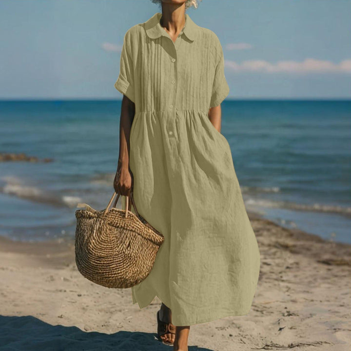 Bérénice | Robe Longue Chemise à Col