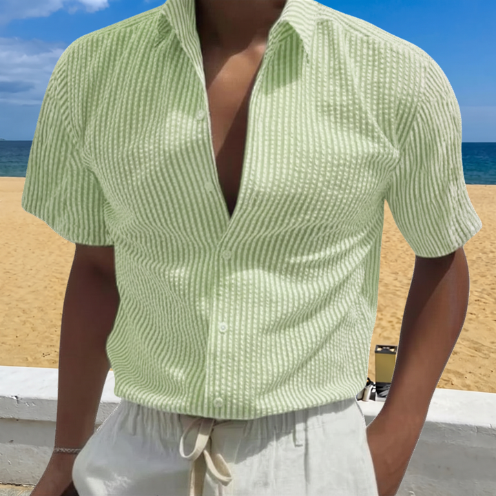 Pascal | Chemise d'Été à Rayures Manches Courtes