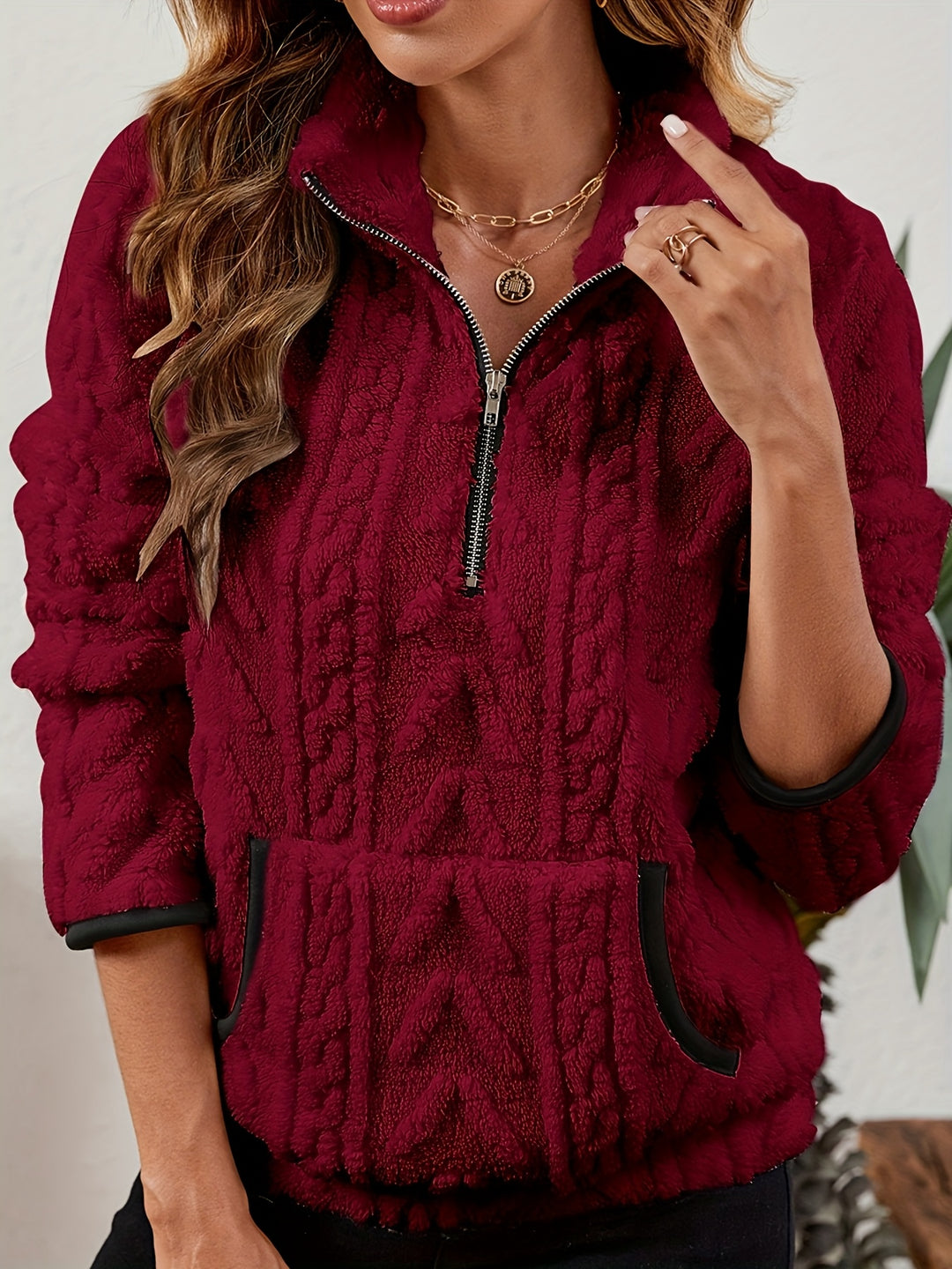 Faustine | Pull Texturé Col Zippé