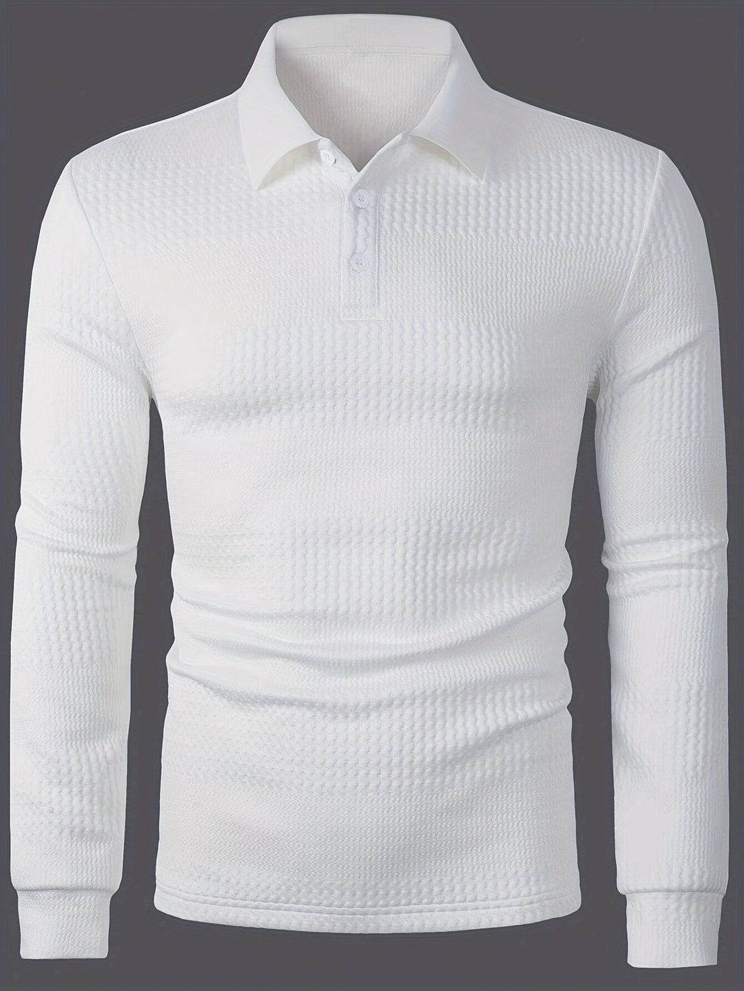 Victor | Polo Texturé à Manches Longues