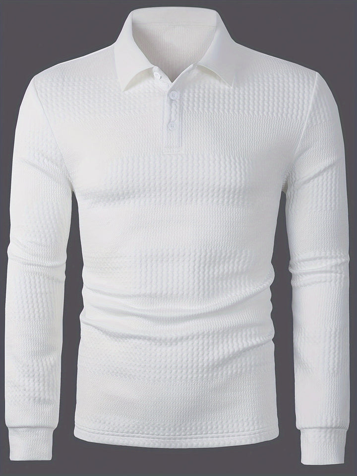 Victor | Polo Texturé à Manches Longues