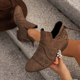 Delphine | Bottines Ajourées à Talon