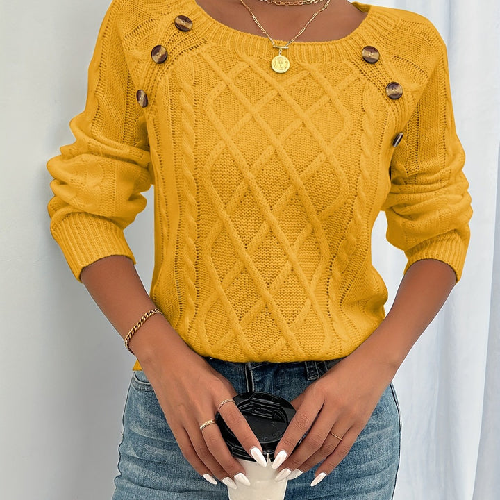 Margaux | Pull Torsadé à Boutons