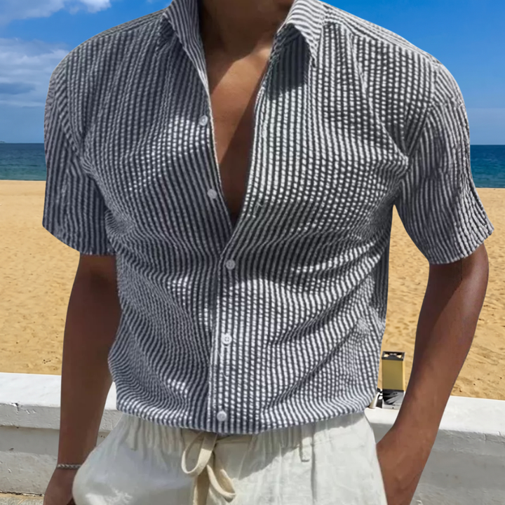 Pascal | Chemise d'Été à Rayures Manches Courtes