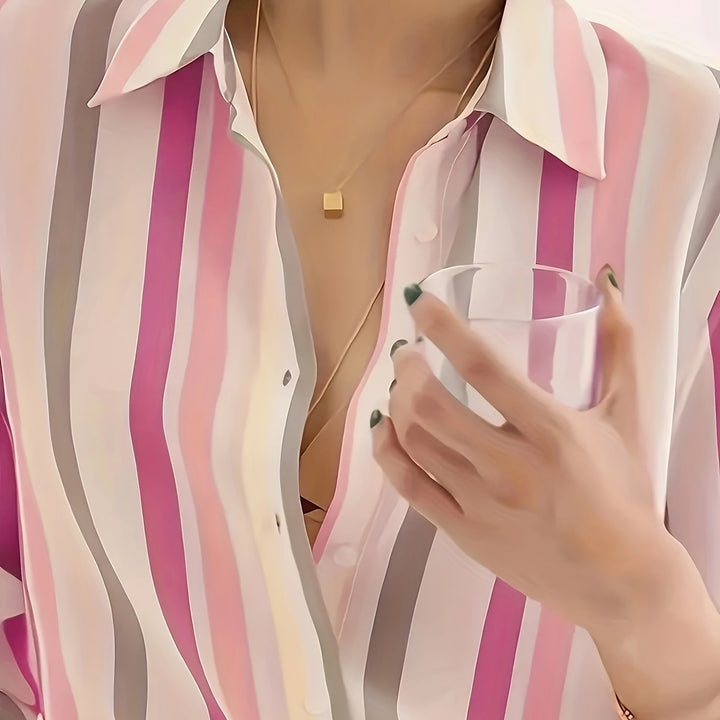 Margaux | Chemise Rayée à Manches Longues