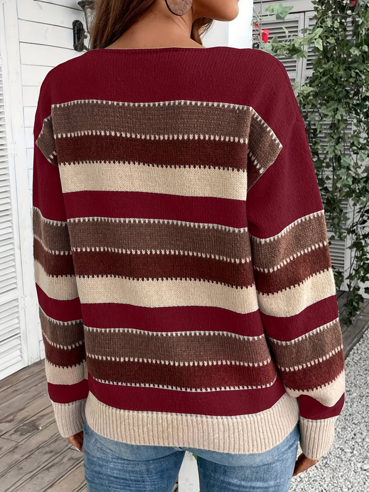 Béatrice | Pull Rayé Col Rond Coupe Ample