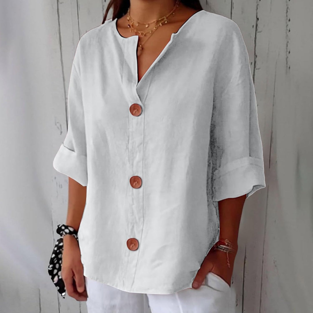 Blanche | Blouse Fluide Boutonnée