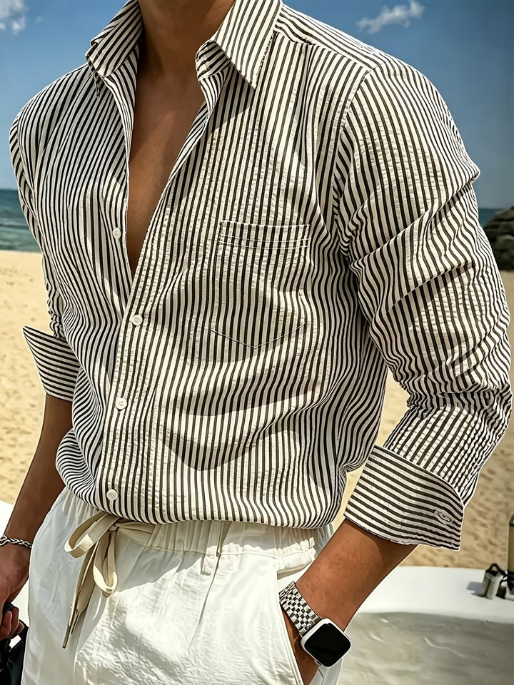 Julien | Chemise Rayée à Manches Longues