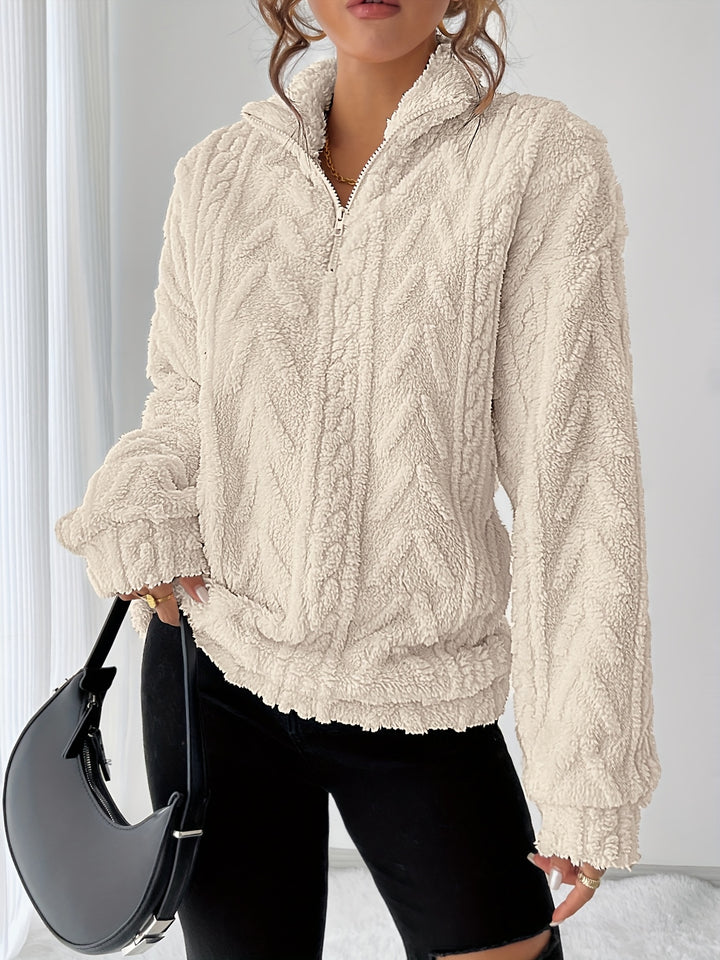Ophélie | Pull col zippé texturé et douillet
