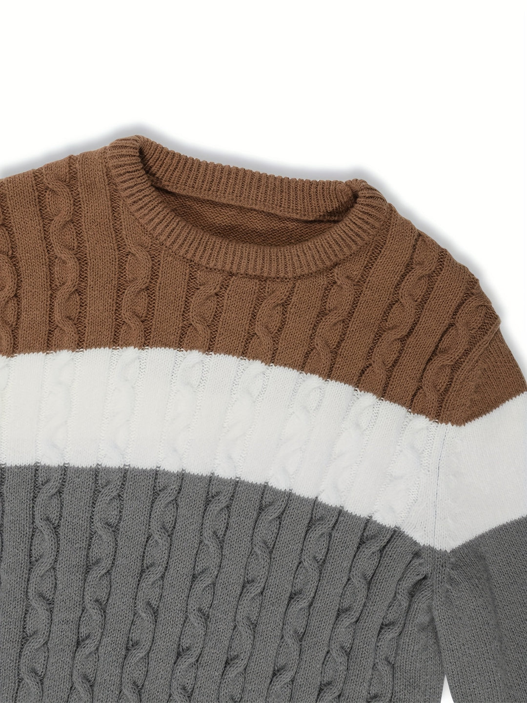 Aurélien | Pull Maille Torsadée Colorblock