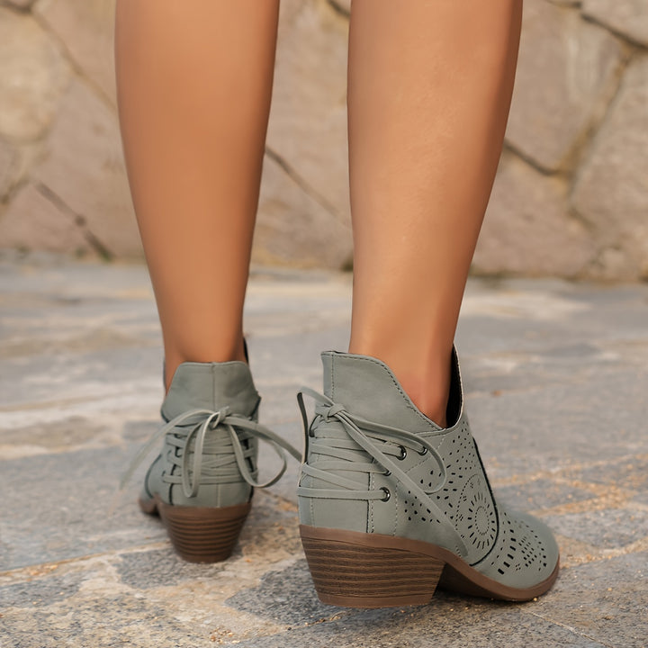 Delphine | Bottines Ajourées à Talon