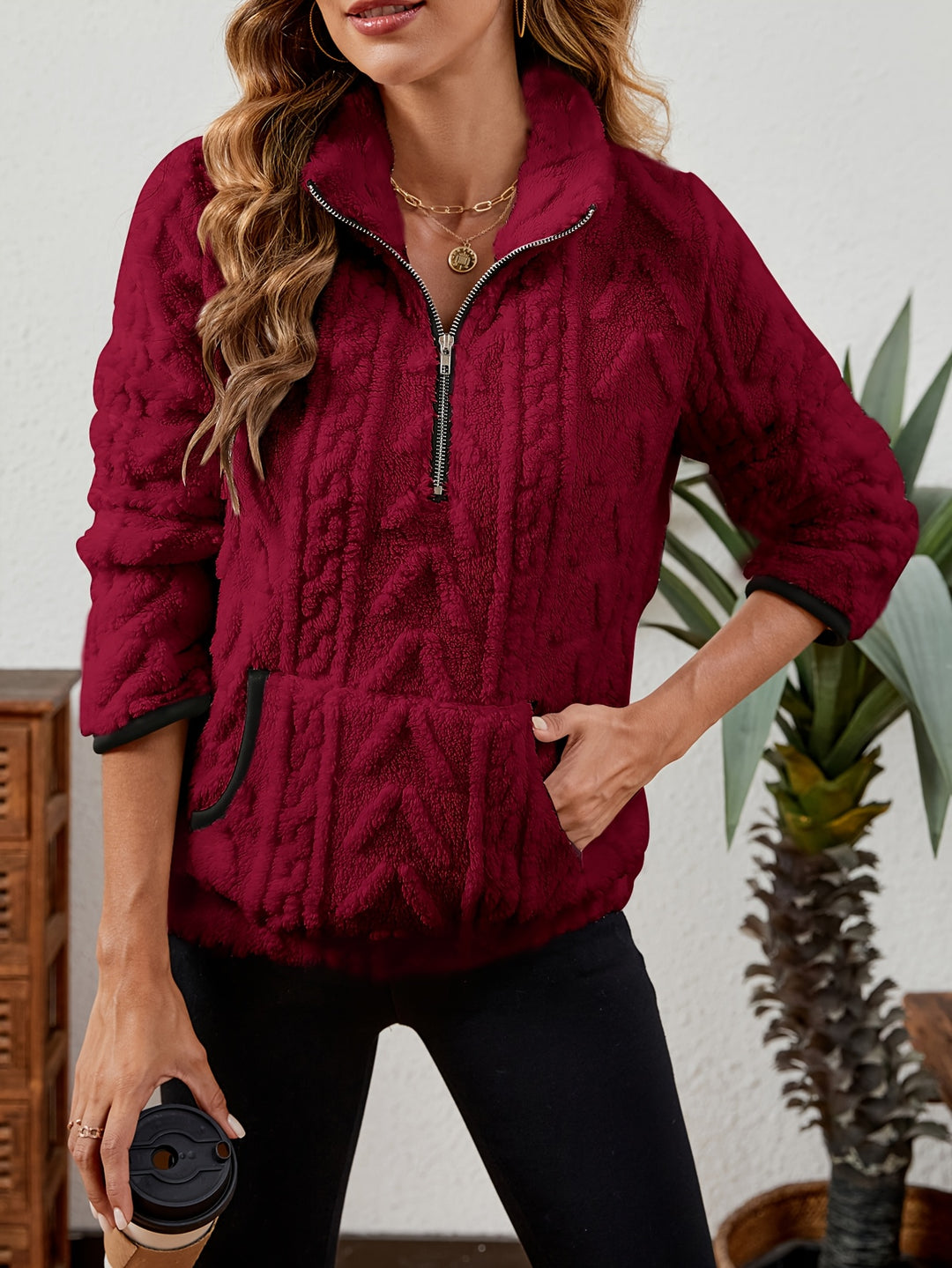 Faustine | Pull Texturé Col Zippé