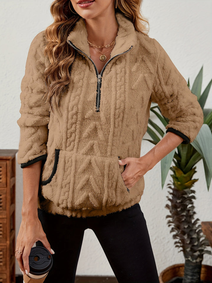 Faustine | Pull Texturé Col Zippé