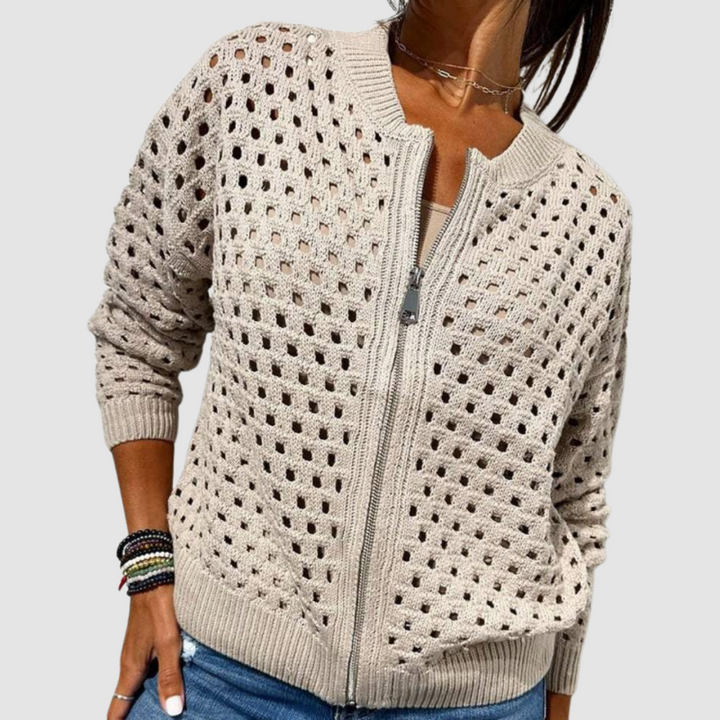 Solène | Gilet Zippé Ajouré