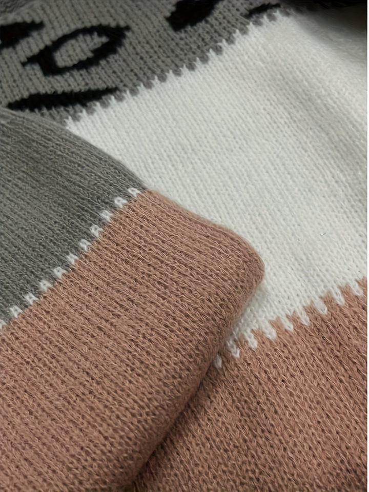 Émeline | Pull Bicolore à Motif Léopard