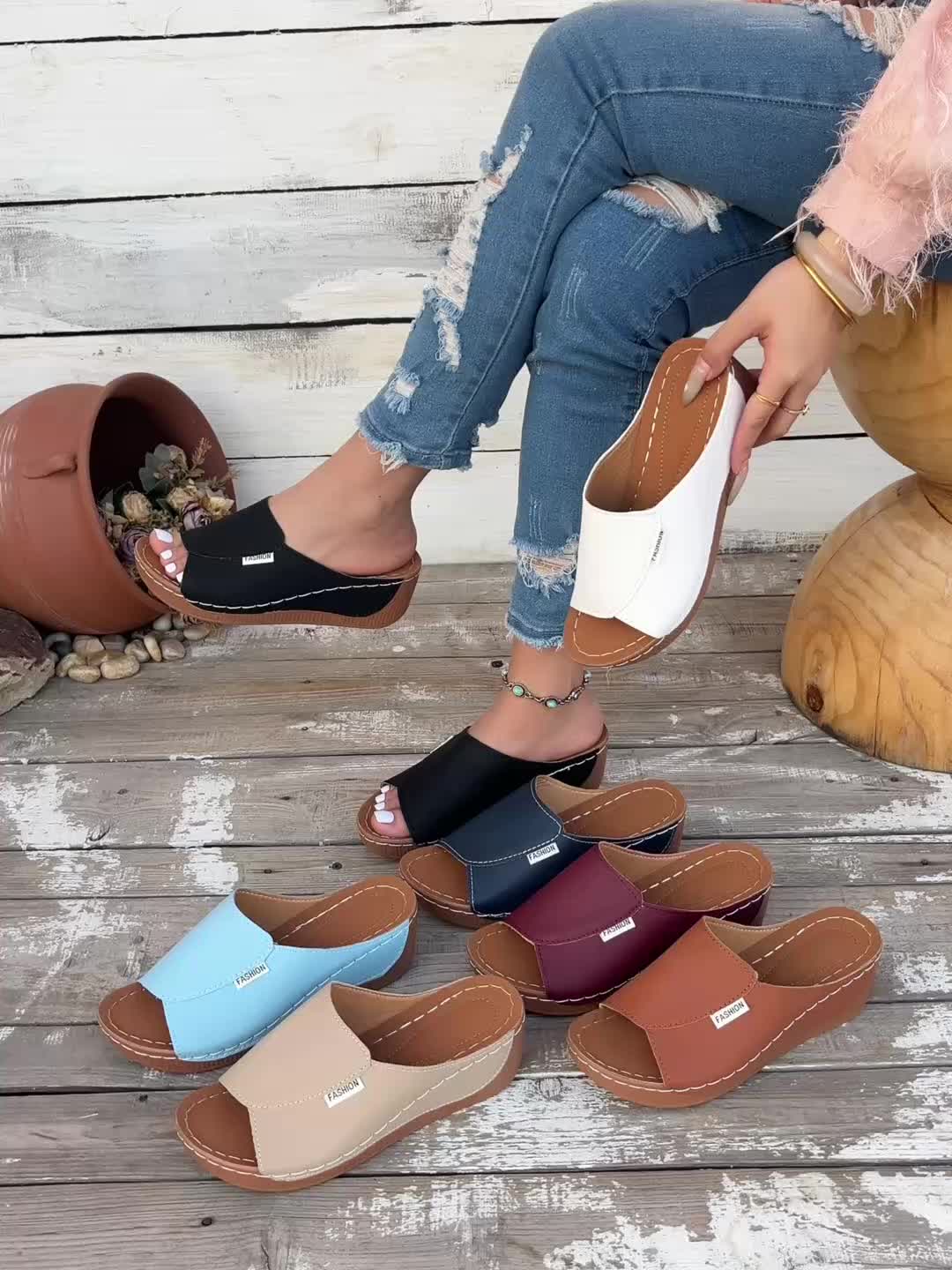Capucine | Sandales Compensées à Enfiler