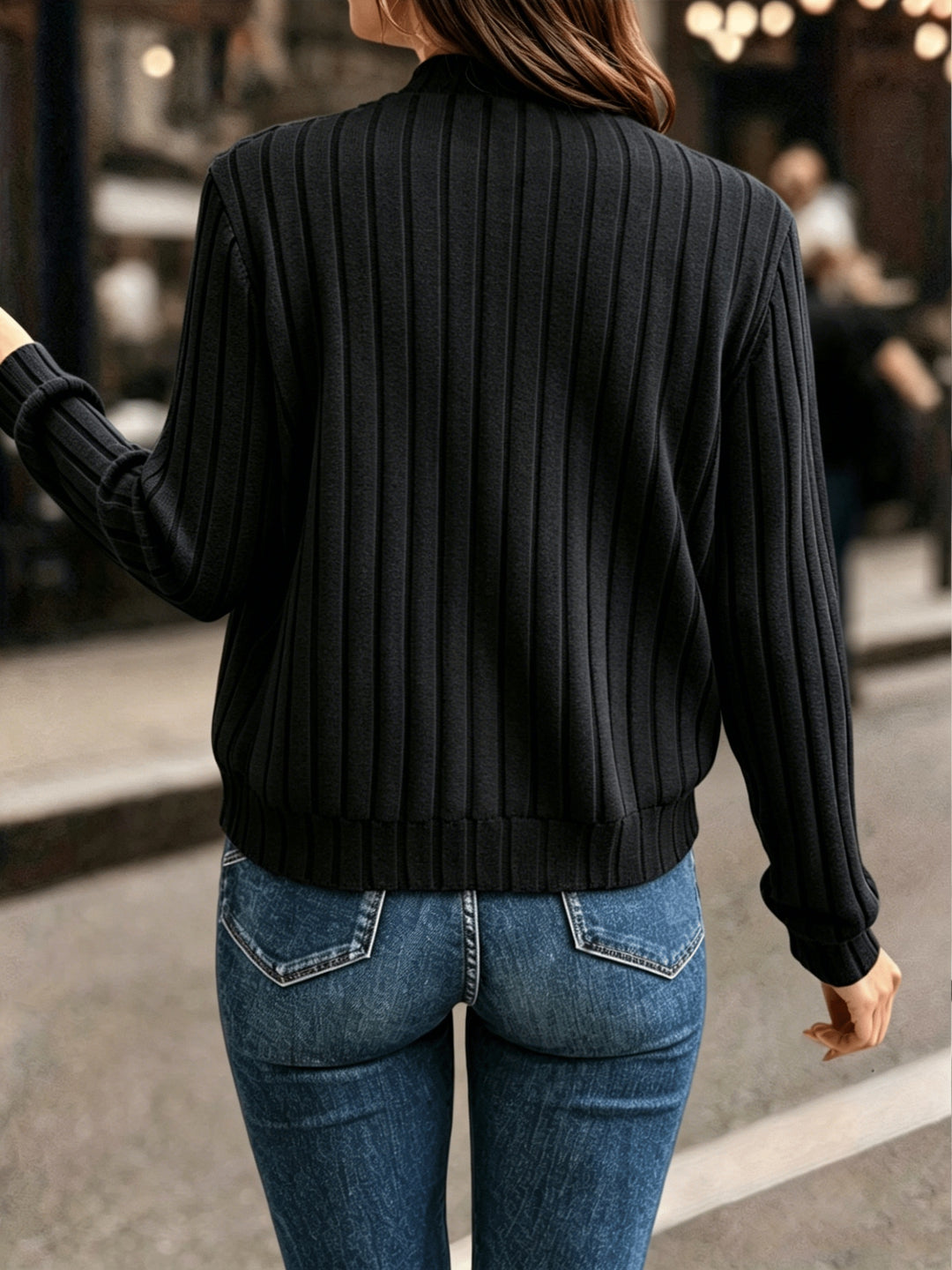 Séverine | Veste Zippée Côtelée Élégante