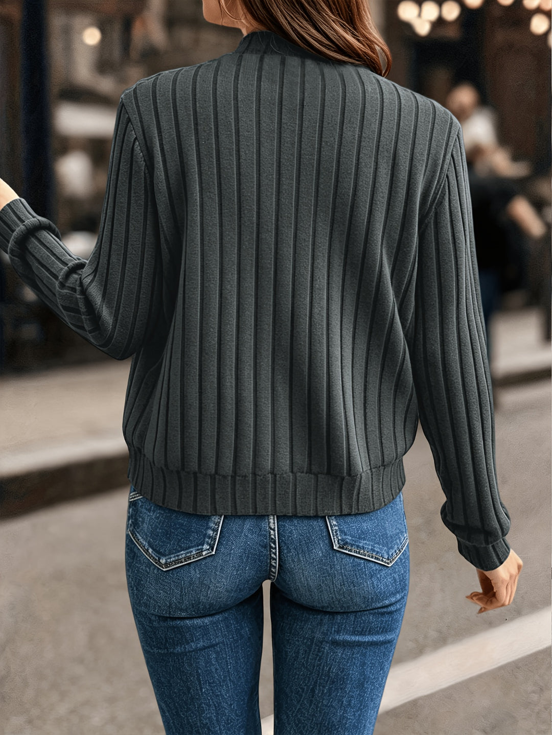 Séverine | Veste Zippée Côtelée Élégante