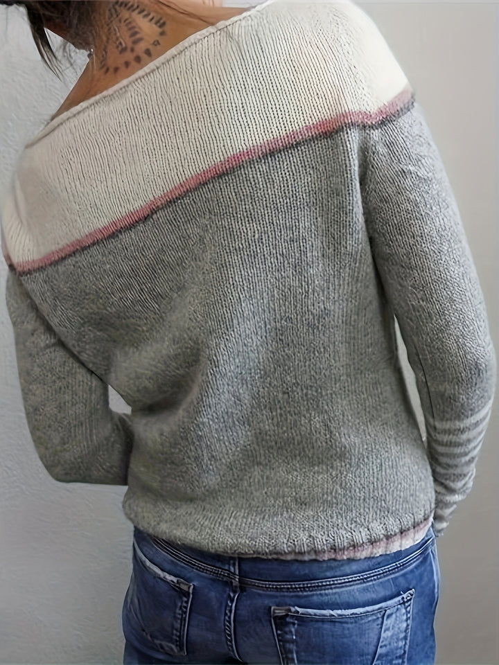 Amandine | Pull Color-Block à Manches Longues