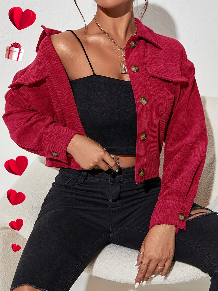 Léa | Veste Courte Boutonnée à Col