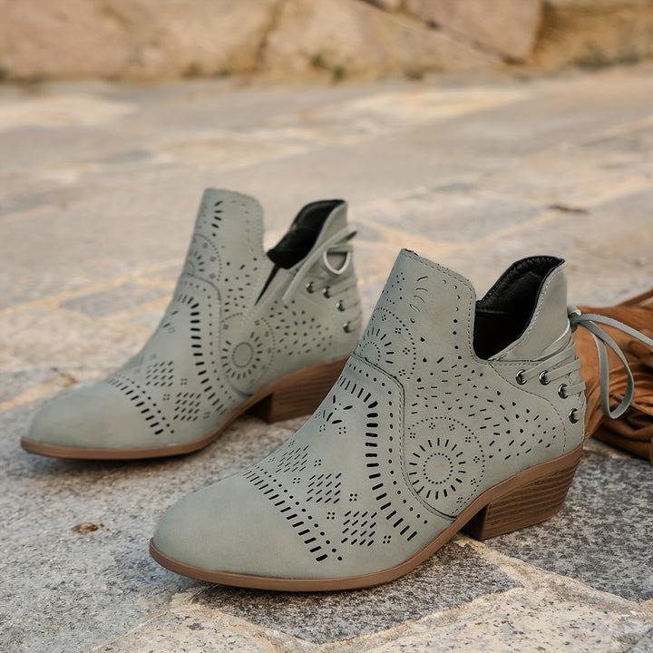 Delphine | Bottines Ajourées à Talon