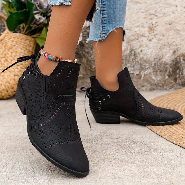 Delphine | Bottines Ajourées à Talon