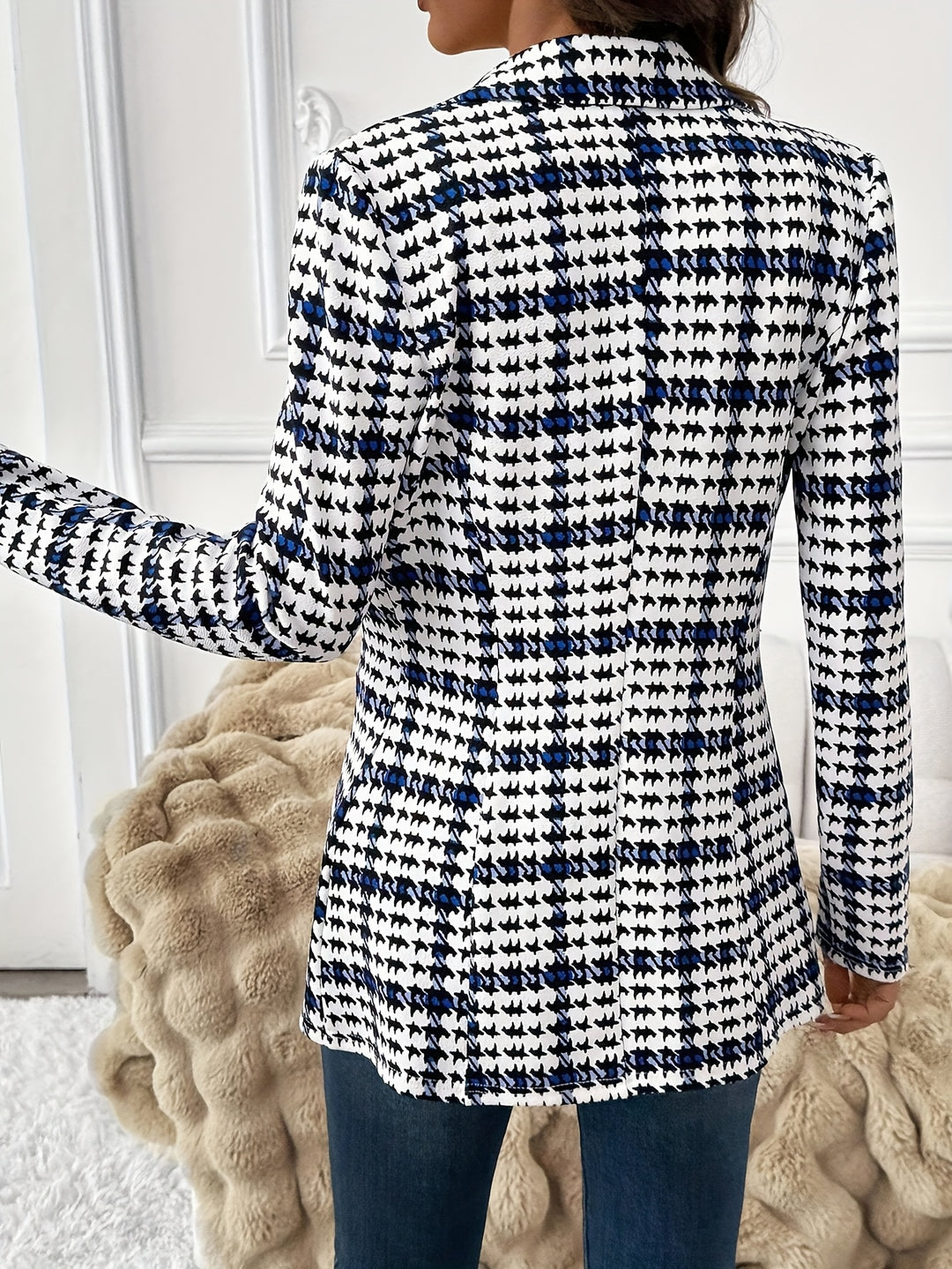 Célestine | Blazer Élégant à Motif Pied-de-poule