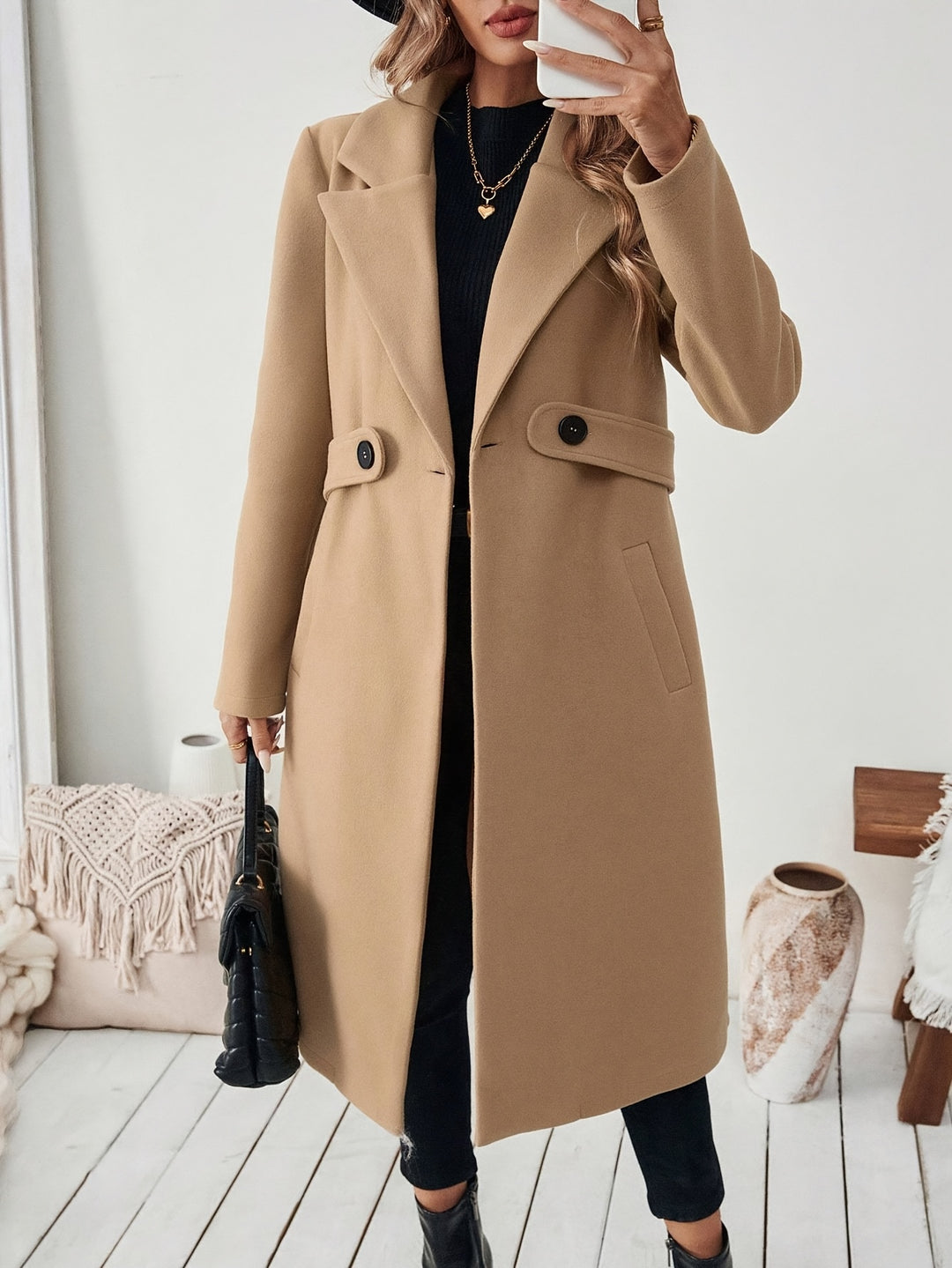 Cécile | Manteau Long Ceinturé Élégant