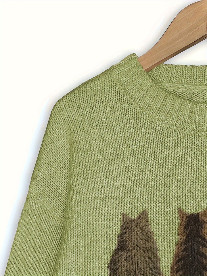 Clarisse | Pull Chaleureux à Imprimé Chats
