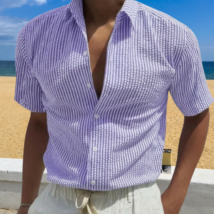 Pascal | Chemise d'Été à Rayures Manches Courtes