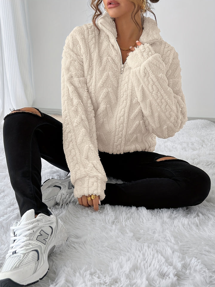 Ophélie | Pull col zippé texturé et douillet