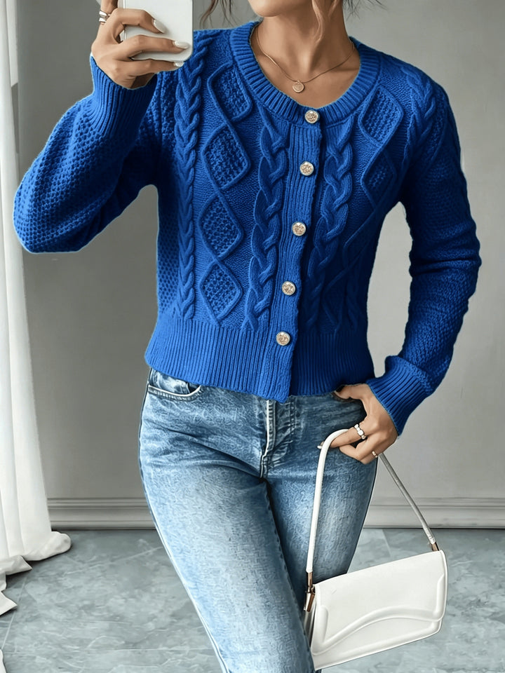 Ariane | Gilet Torsadé à Boutons Dorés