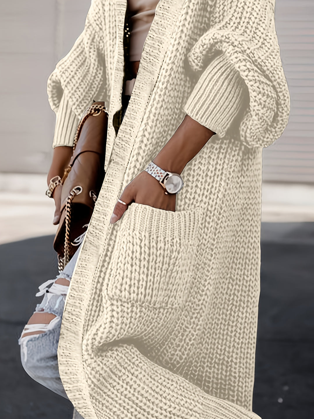 Yvette | Gilet Long Côtelé à Poches