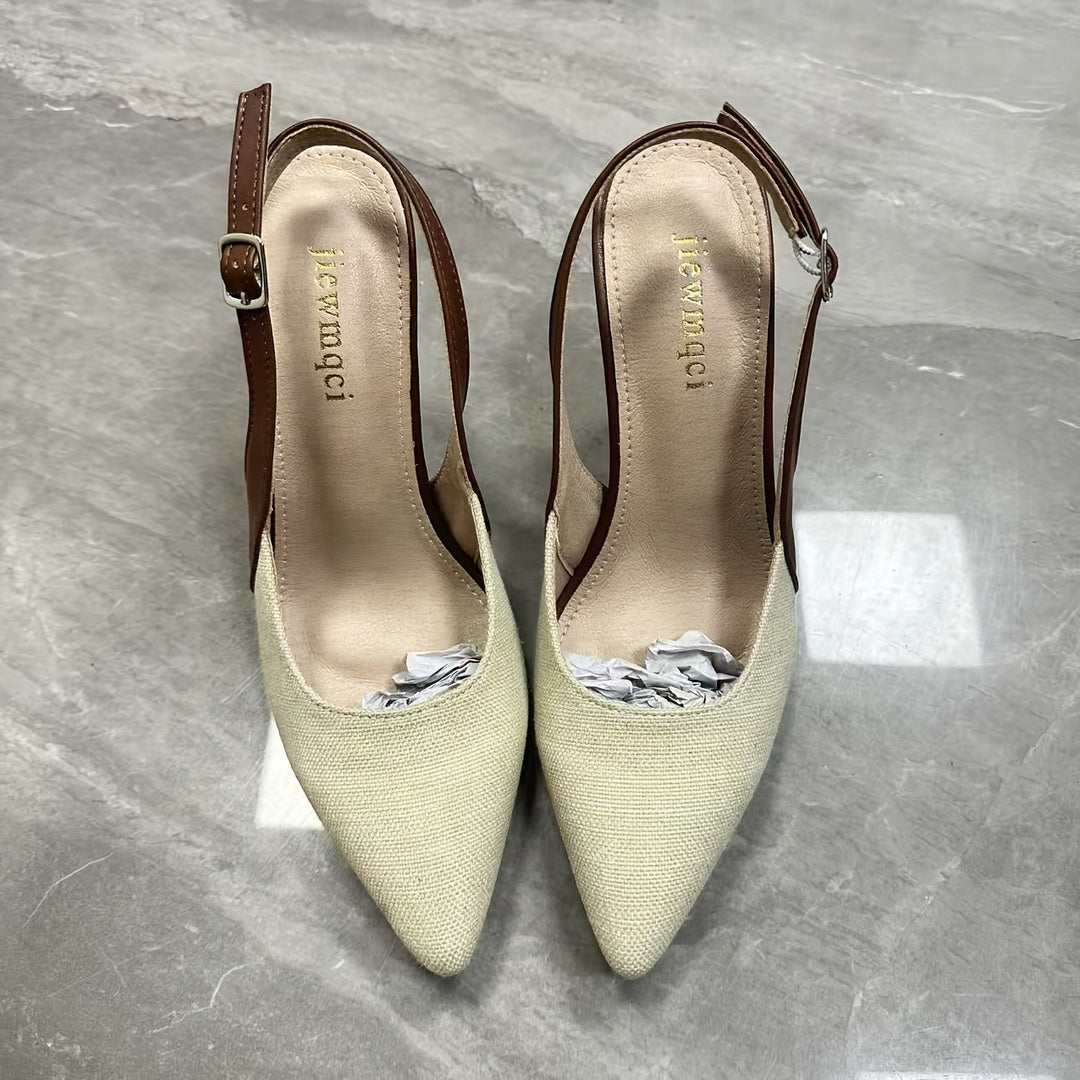 Émilie | Escarpins Slingback Pointus à Talon Fin