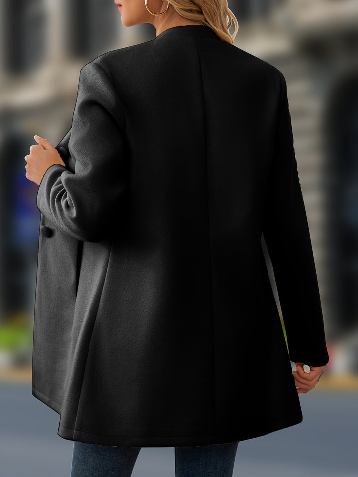 Agnès | Manteau Élégant Mi-Long à Col Montant
