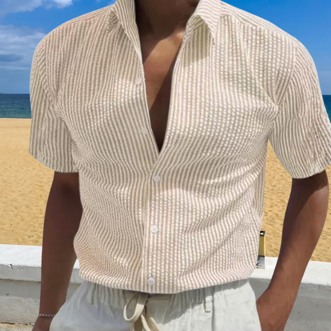 Pascal | Chemise d'Été à Rayures Manches Courtes