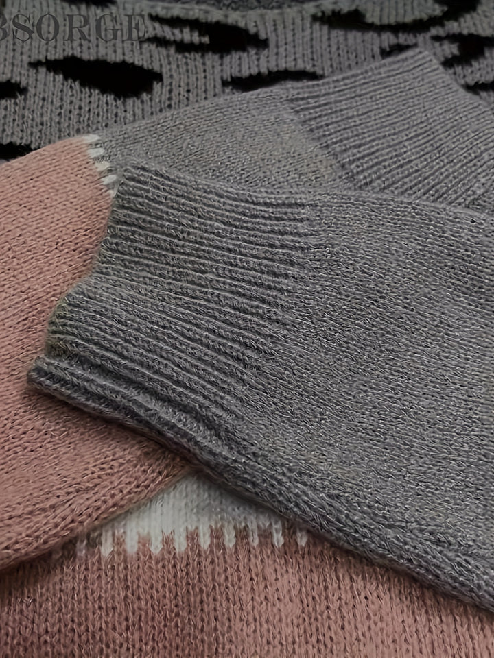 Émeline | Pull Bicolore à Motif Léopard