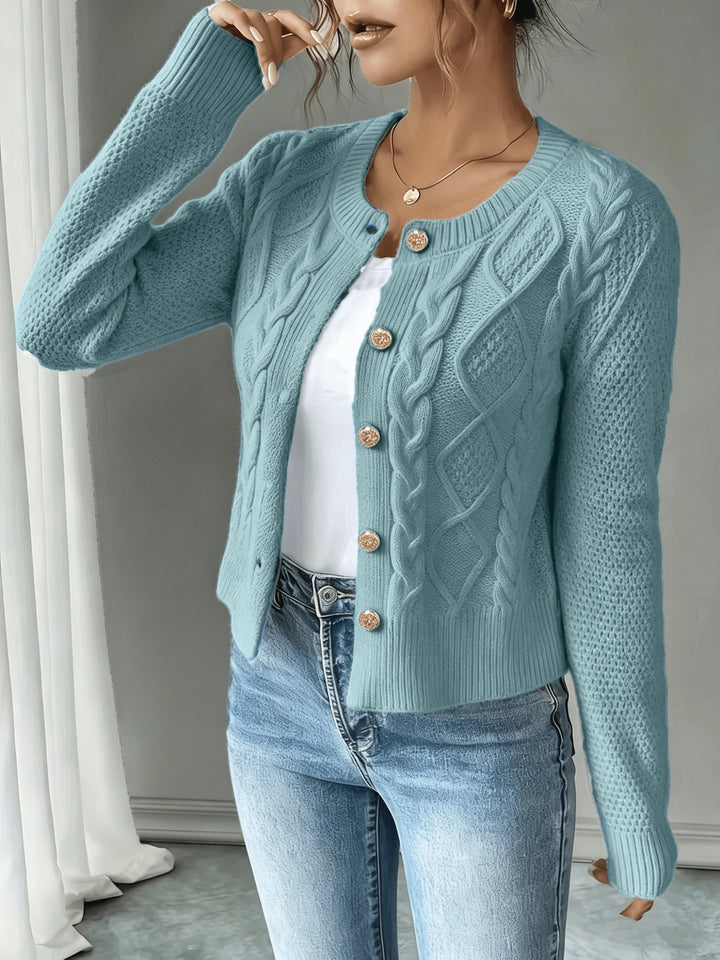 Ariane | Gilet Torsadé à Boutons Dorés