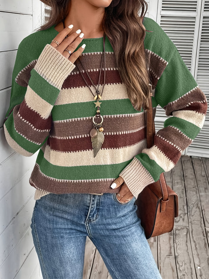 Béatrice | Pull Rayé Col Rond Coupe Ample