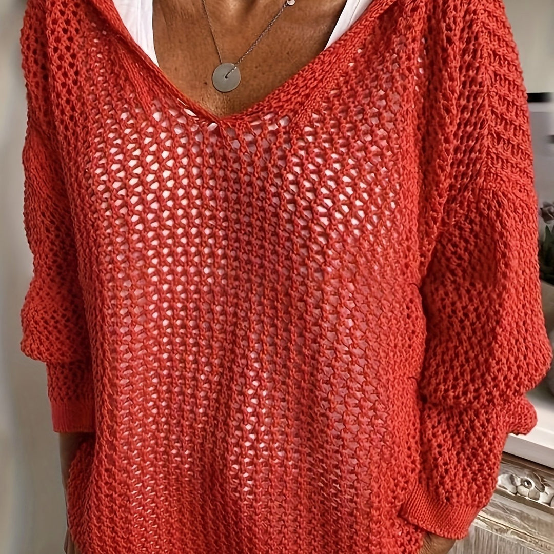Aurore | Pull Ajouré Col V