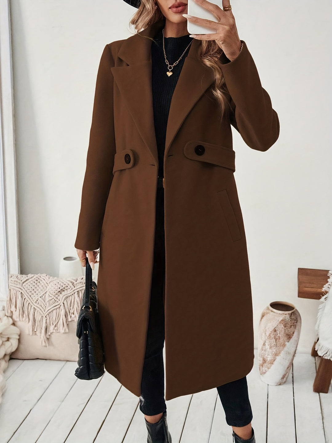 Cécile | Manteau Long Ceinturé Élégant