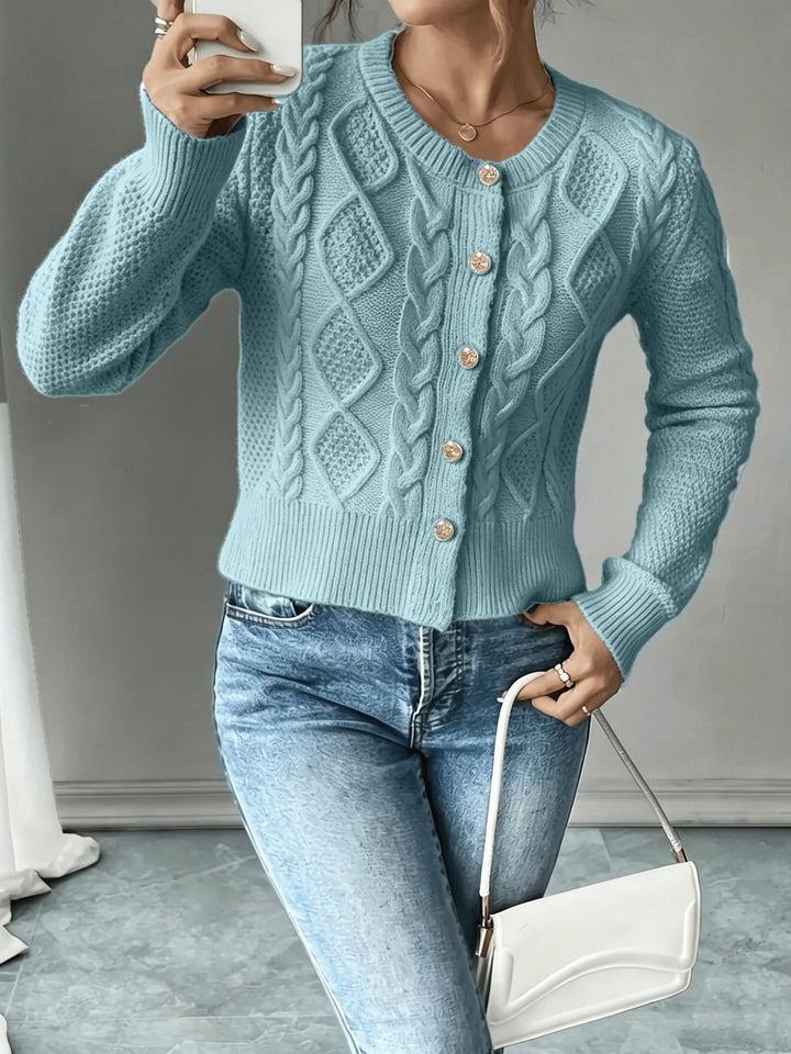 Ariane | Gilet Torsadé à Boutons Dorés