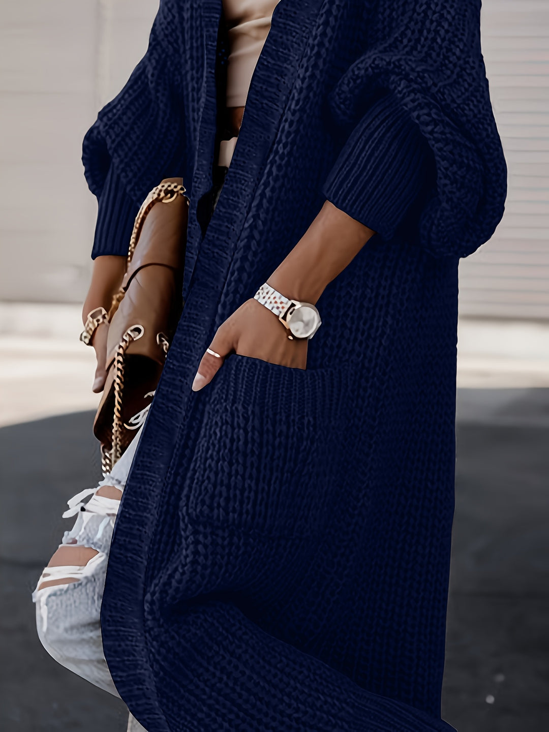 Yvette | Gilet Long Côtelé à Poches