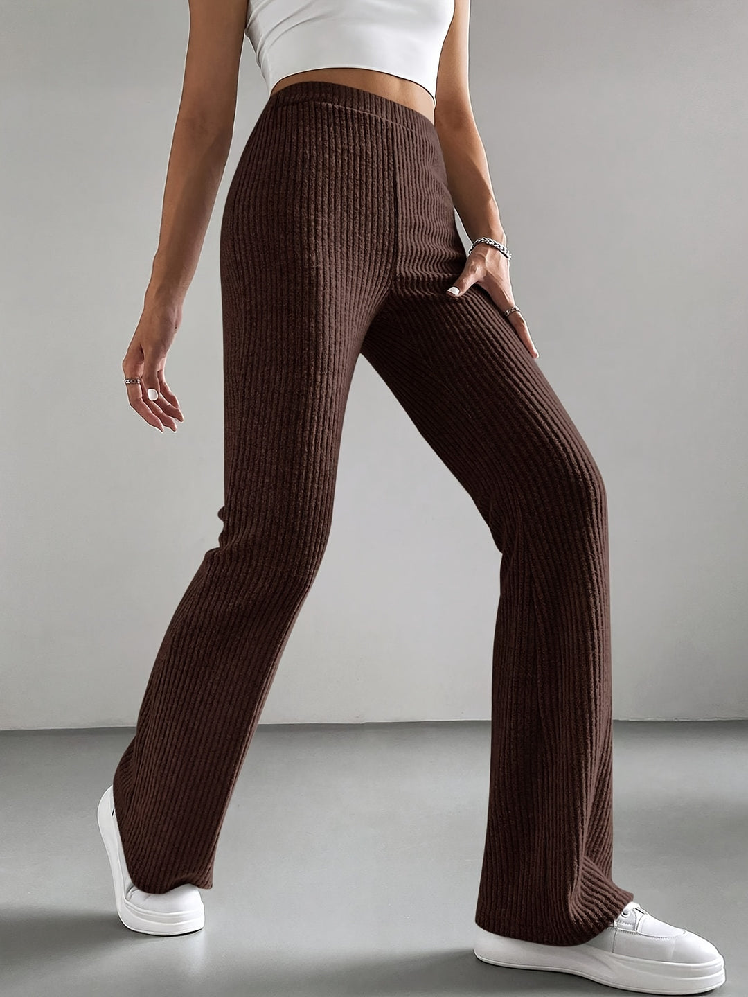 Ophélie | Pantalon Fluide Taille Haute Évasé