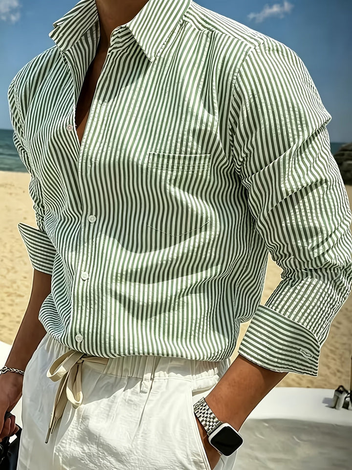 Julien | Chemise Rayée à Manches Longues