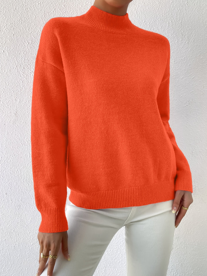 Geneviève | Pull Élégant Col Montant Épaules Tombantes